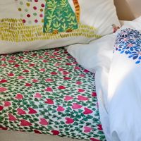 Простирадло з органічної бавовни на резинці з принтом EUPHORY