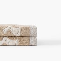 Махровий рушник для душу з вишивкою MERVEILLE Бежевий