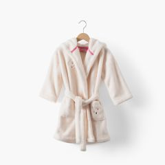 Дитячий махровий халат з каптуром з органічної бавовни із вишивкою BIENVENUE