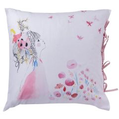 Квадратна наволочка з подвійним декором з органічної бавовни POESIE