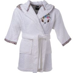 Дитячий махровий халат з каптуром та вишивкою ROMANCE