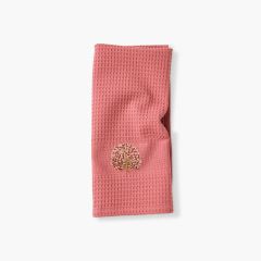 Рушник вафельний для кухні з вишивкою VOLUPTE рожевий