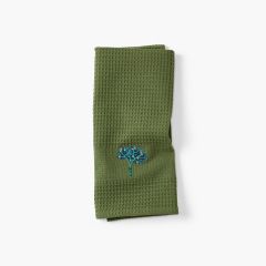 Рушник вафельний для кухні з вишивкою VOLUPTE хакі